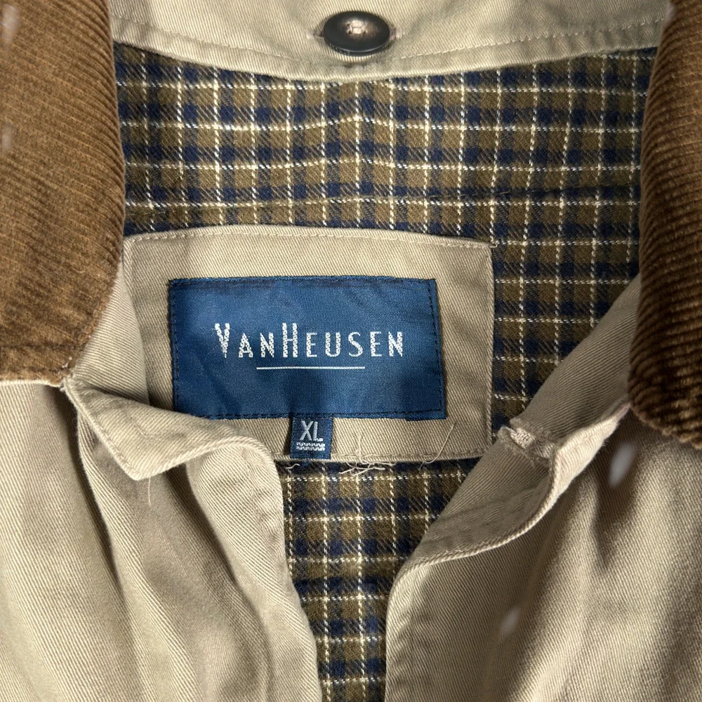 Vintage Van Heusen Chore Coat Adult EXTRA LARGE Brown Canvas Lined Quilted Barn
